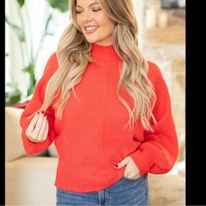 Red turtleneck sweater medium